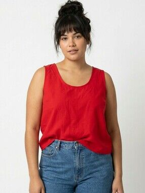 VINTAGE 80s Red tank top boxy loose fit NWT